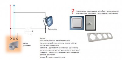 Управление наружным освещением в частн доме - Поиск переключателя