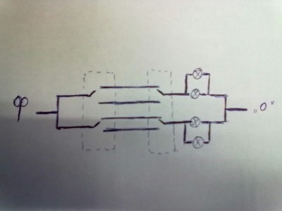 Двухклавишный проходной выключатель. - Схема проходных двухклавишных 