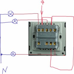 Подключение трехклавишного выключателя с подсветкой - 0444